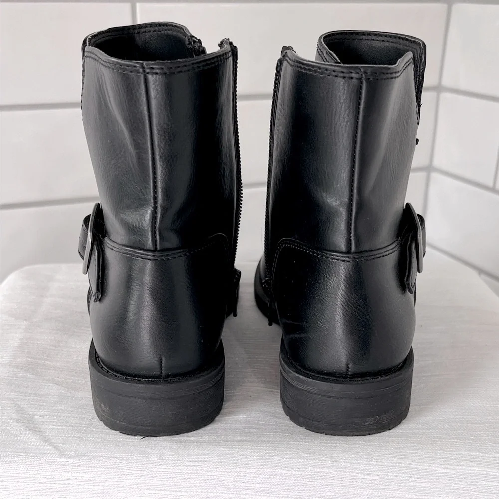 Cat & Jack Black Ankle Boots with Buckle